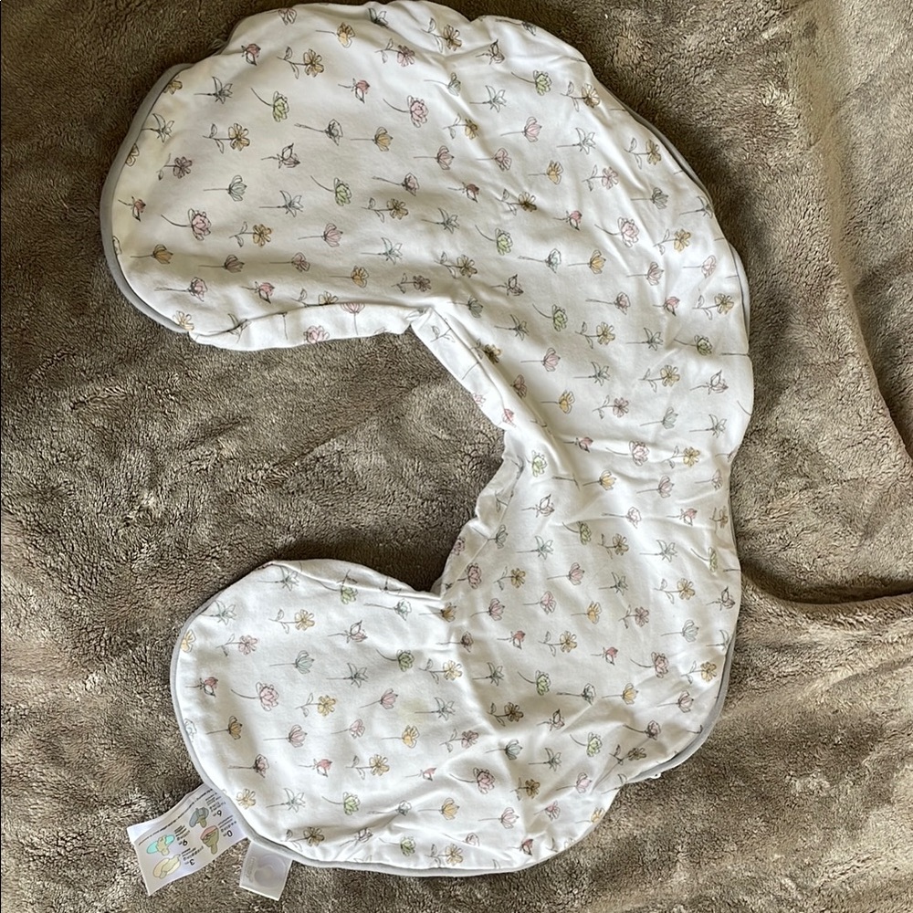 Floral and Striped Nursing Pillow Cover
